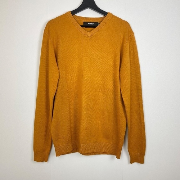 Men's X-Ray Slim Fit Mustard Yellow Soft Premium Comfort Sweater, Size L - Picture 5 of 6